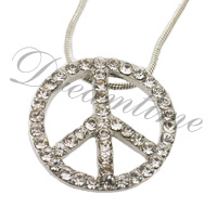 Peace Symbol Rhinestoned Jewelry