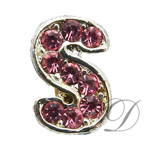 6mm Rhinestone Sliders Letters with Geniune Swarovski Crystals