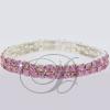 2 Row Stretch Rhinestone Bracelet Light Rose