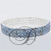 3 Row Stretch Rhinestone Bracelet Light Blue