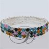 3 Row Stretch Rhinestone Bracelet Multi
