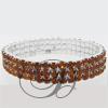 3 Row Stretch Rhinestone Bracelet Topaz