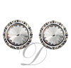 11mm Rondelle with Rivoli Button Earrings Clip On