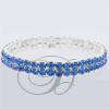 2 Row Stretch Rhinestone Bracelet Light Sapphire