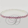 1 Row Stretch Rhinestone Bracelet Light Rose