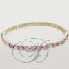 1 Row Stretch Rhinestone Bracelet Light Rose/Crystal