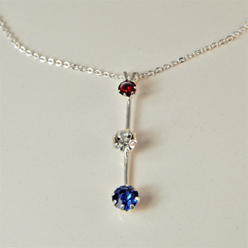 Swarovski Rhinestone Necklace | Red White and Blue | Dreamtime Creations