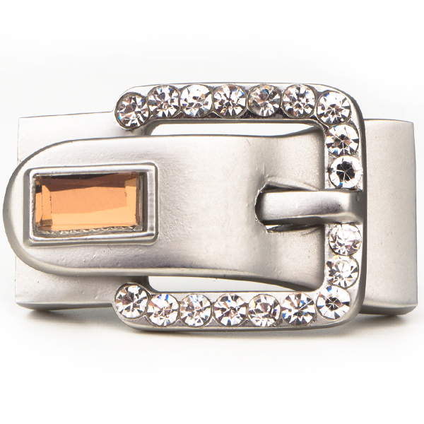 Buckle Style Magnetic Clasp Silver Without Crystals 1.5 inches